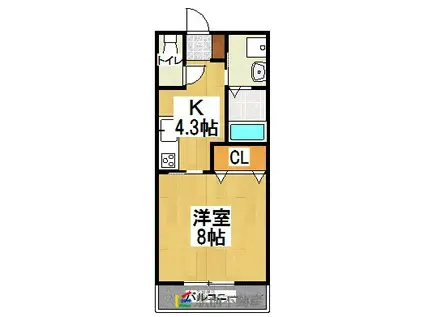 PEACE久恵B棟(1K/1階)の間取り写真