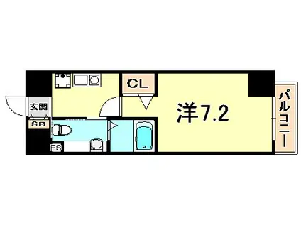 アロハ三宮(1K/2階)の間取り写真