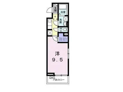 カナロア(1K/1階)の間取り写真
