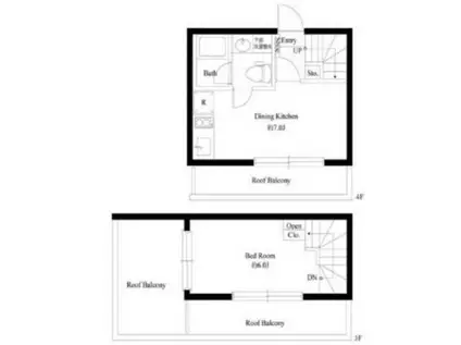 アズ信濃町レジデンス(1DK/4階)の間取り写真