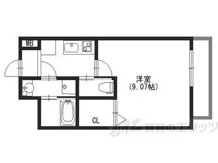 CENTURIO ESAKA(1K/9階)の間取り写真