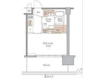 ジオエント梅田北リバーフロント(1K/11階)の間取り写真