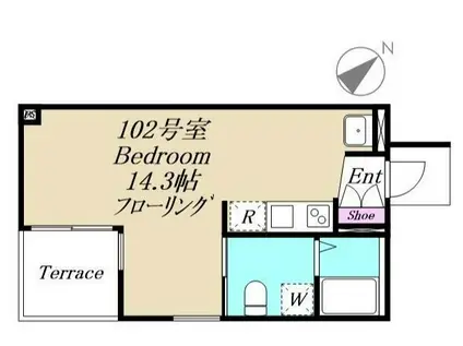 GLOSS TERRACE(ワンルーム/1階)の間取り写真