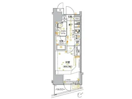 クレイシア品川東大井(1K/9階)の間取り写真