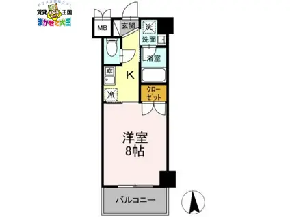 マインズIII(1K/5階)の間取り写真