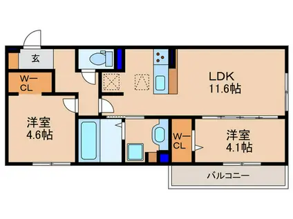 D-ROOM平井C棟(2LDK/1階)の間取り写真