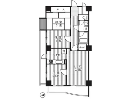 LIVE CITY90(3LDK/8階)の間取り写真