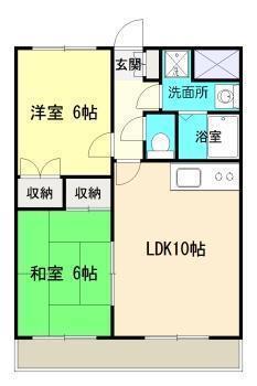 ラ・ルミエール永楽(2LDK/2階)の間取り写真
