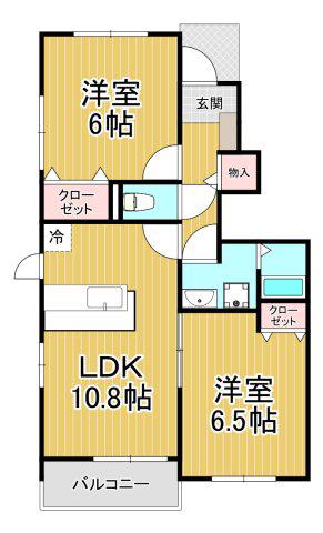 阪神本線 香櫨園駅 徒歩7分 2階建 築9年(2LDK/1階)の間取り写真