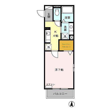 サンベルテ菅沼I(1K/3階)の間取り写真
