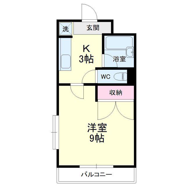 パルクレールII(1K/3階)の間取り写真