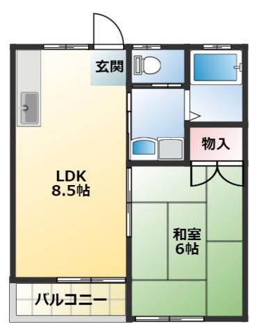 MPーVI番館(1LDK/1階)の間取り写真