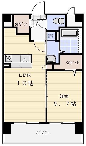 ソレイユロワイヤル(1LDK/4階)の間取り写真