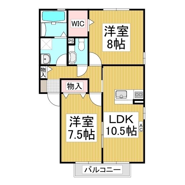 メゾンルピナ(2LDK/2階)の間取り写真