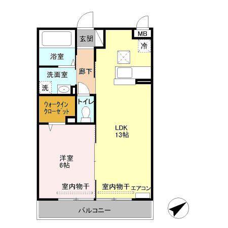 ミカサ スカサ(1LDK/1階)の間取り写真