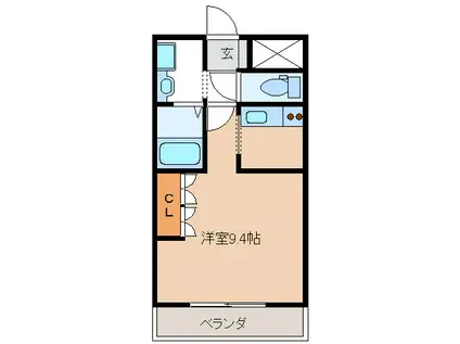 ル・フレーズ(1K/2階)の間取り写真