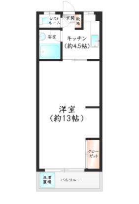 第18東那珂IR BLD(1K/3階)の間取り写真