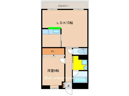 ユウネクスト高松I(1LDK/3階)の間取り写真