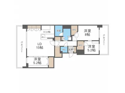 ブランズ札幌中島公園(3LDK/3階)の間取り写真