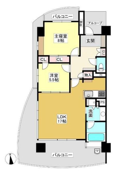 ラ・メルカーサIV(2LDK/3階)の間取り写真