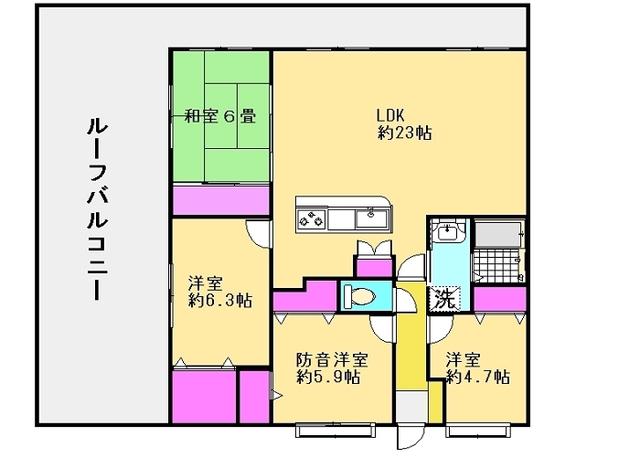 ザ・ブルックハウス(4LDK/6階)の間取り写真