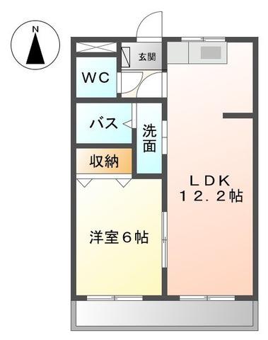 エポック弥生が丘II(1LDK/1階)の間取り写真