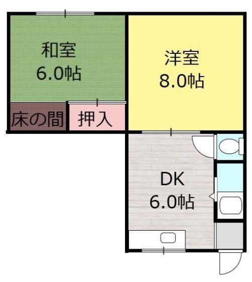 大成ビル(2DK/3階)の間取り写真