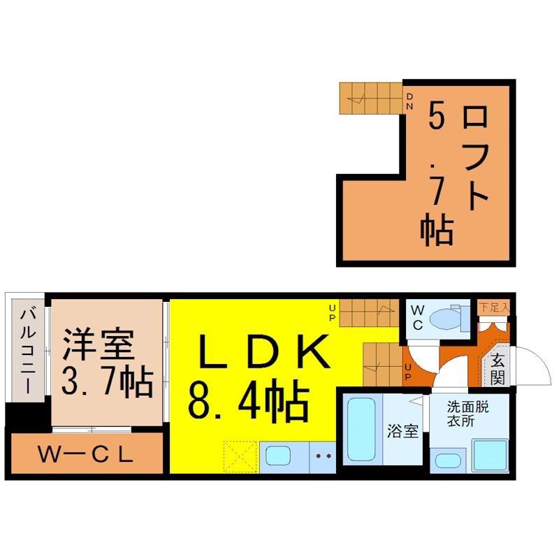 メゾン エトア(1SLDK/1階)の間取り写真