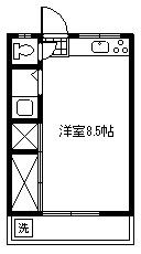 ホワイトコーポ(ワンルーム/2階)の間取り写真