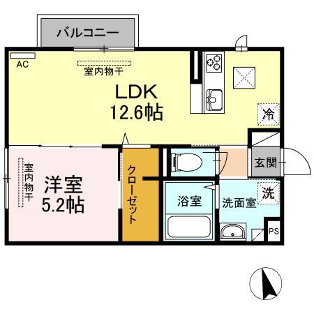 アルヴィータ(1LDK/2階)の間取り写真