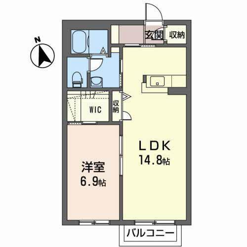 プレジール壱番館(1LDK/2階)の間取り写真