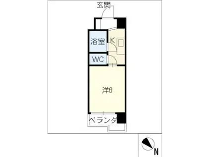 パーク白山(1K/2階)の間取り写真