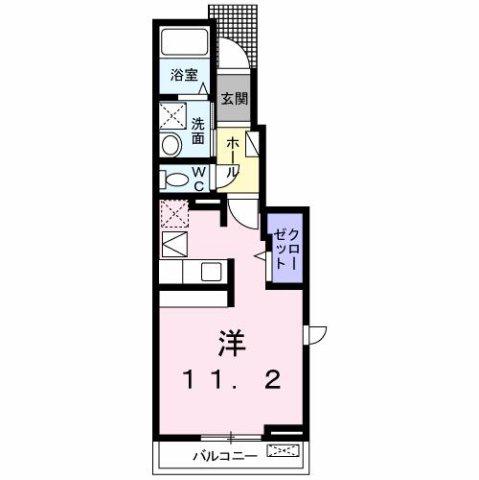 リバージュ厚木V(ワンルーム/1階)の間取り写真