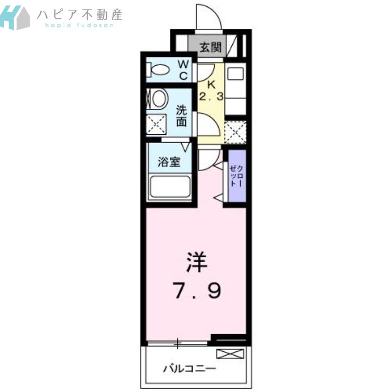 KS シエージィ B(1K/3階)の間取り写真