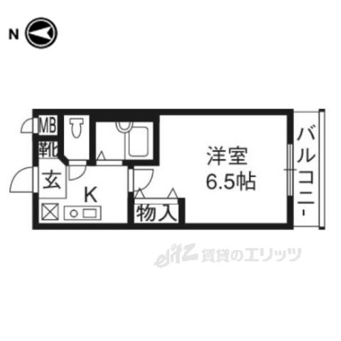 プレサンス京都烏丸御池(1K/7階)の間取り写真