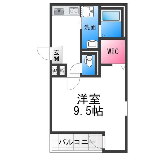 フジパレス新金岡V番館(1K/1階)の間取り写真