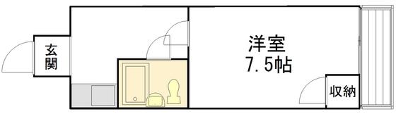 ロジェホリワ(ワンルーム/1階)の間取り写真