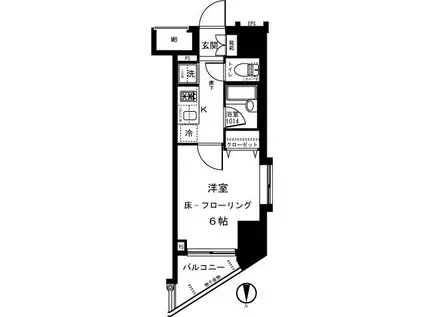 文京春日プラッツ(1K/11階)の間取り写真