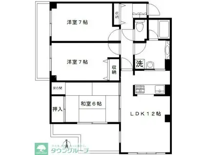 コートアネックス南馬込(3LDK/4階)の間取り写真