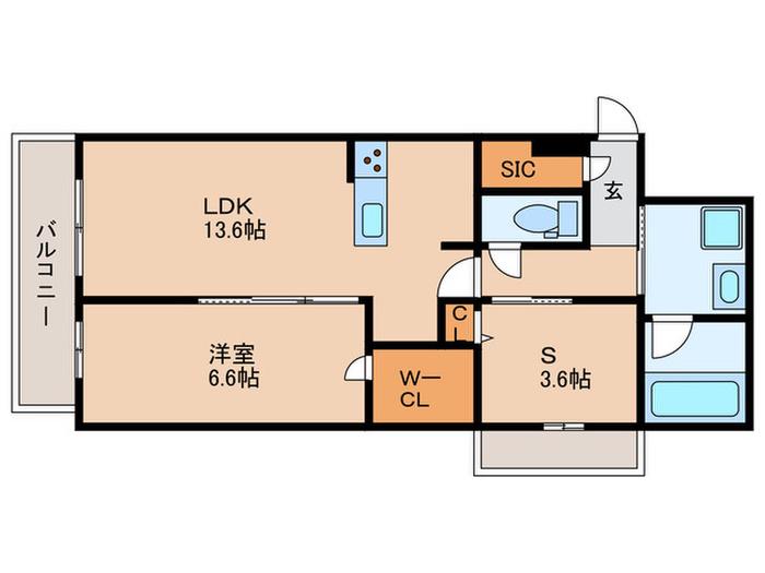 みなとメゾン川西中央(1SLDK/5階)の間取り写真