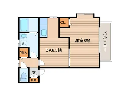 パセオ青葉(1DK/1階)の間取り写真