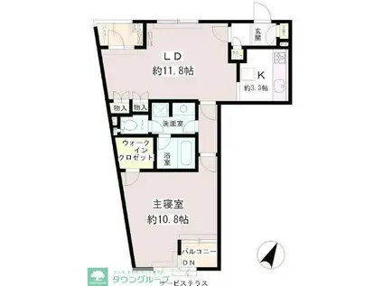パティオス11番街(1LDK/2階)の間取り写真