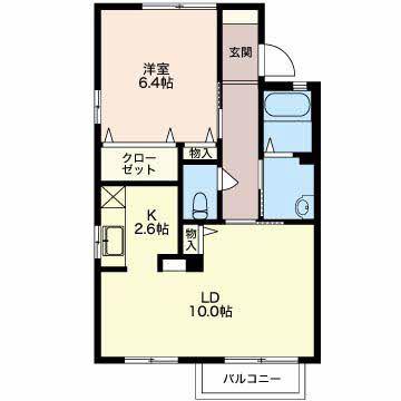 MEZONシエン(1LDK/1階)の間取り写真