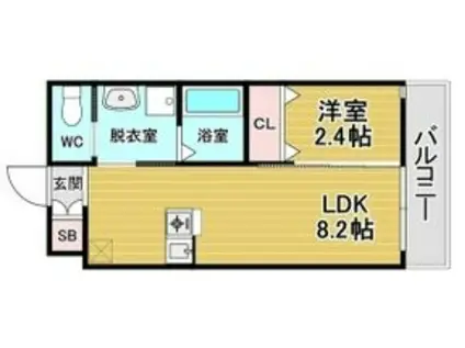 リアコート関大前II(1LDK/2階)の間取り写真