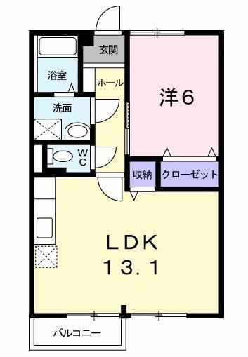 メゾンファミール A棟(1LDK/1階)の間取り写真