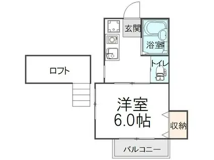 LUNARIA IV ルナリア(1K/2階)の間取り写真