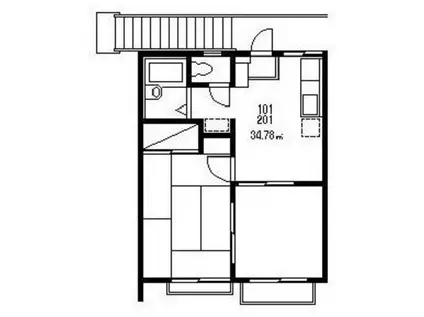 ハイツ住吉(2DK/1階)の間取り写真
