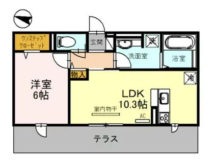 ブールドネージュ(1LDK/1階)の間取り写真