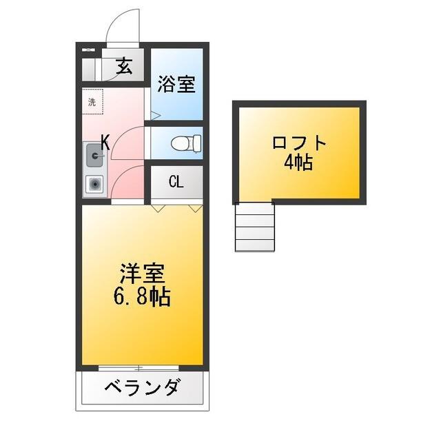 コア・フォーレストタウンII(1K/1階)の間取り写真