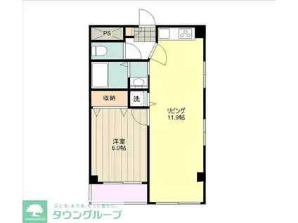 プルマージュ国立(1LDK/1階)の間取り写真